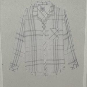 Rails- Womens Hunter- white fog, flannel blouse. Size XS. Worn once.